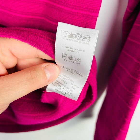 Patagonia Hot Pink Fuchsia Fleece 1/4 Zip Pull-Over Top Kids Size Large - Picture 5 of 6